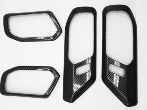 Ford Bronco Interior Door Handle Trim Kit - 4 pc set - Gloss Carbon Fiber Finish